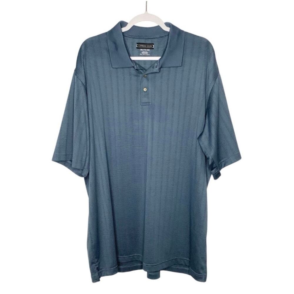 Cypress Club Blue Textured Polo Shirt XXL